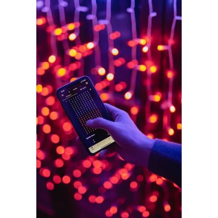 Twinkly - LED RGBW Stmievateľný vonkajší vianočný záves CURTAIN 210xLED 6,1m IP44 Wi-Fi