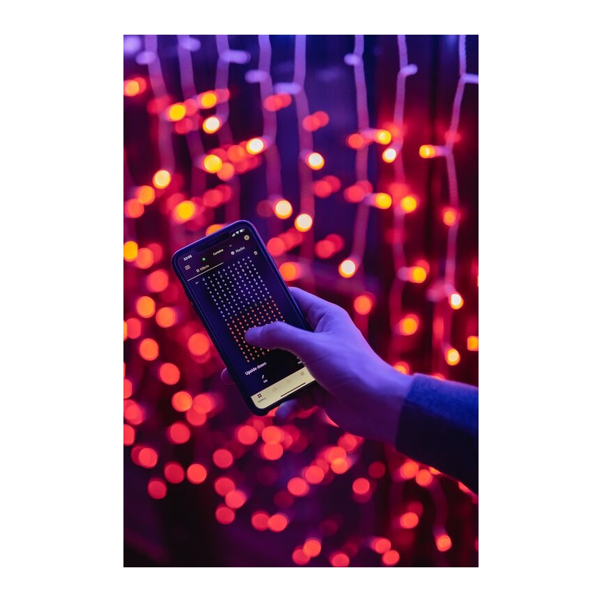 Twinkly - LED RGBW Stmievateľný vonkajší vianočný záves CURTAIN 210xLED 6,1m IP44 Wi-Fi