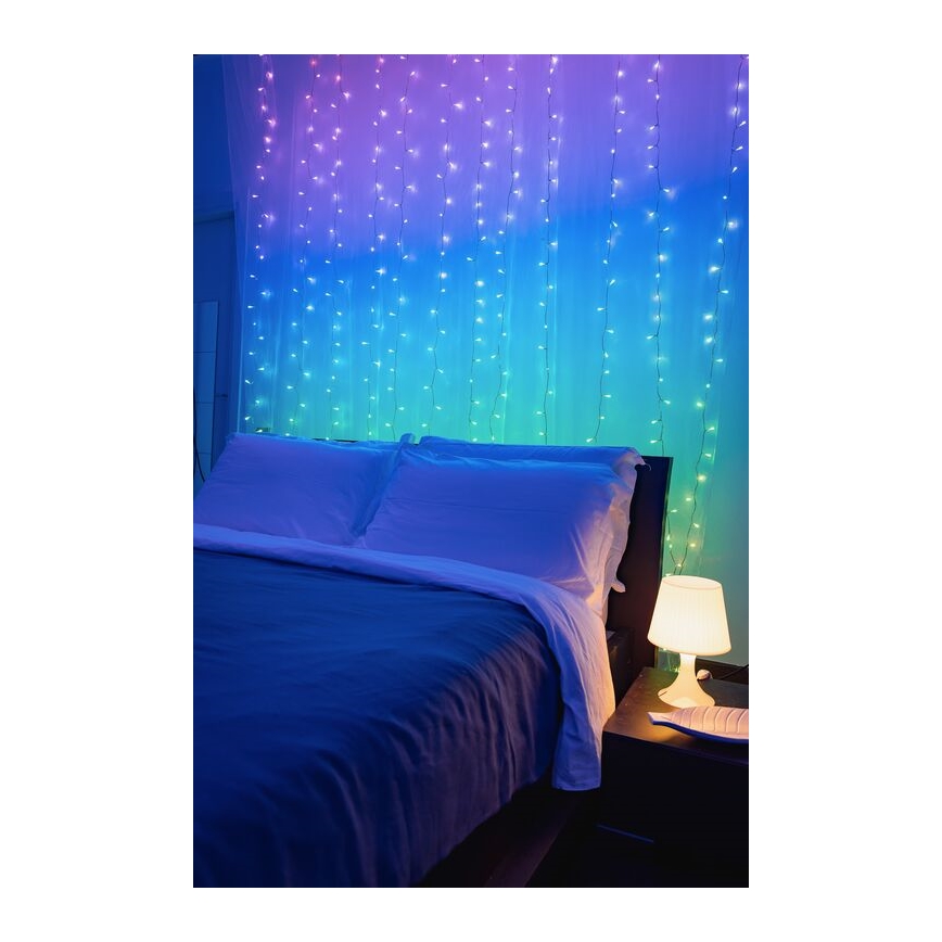 Twinkly - LED RGBW Stmievateľný vonkajší vianočný záves CURTAIN 210xLED 6,1m IP44 Wi-Fi