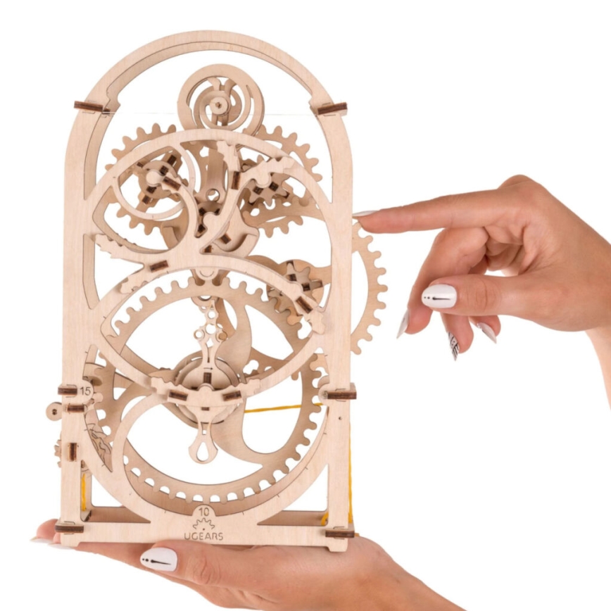 Ugears - 3D drevenené mechanické puzzle Hodinový strojček