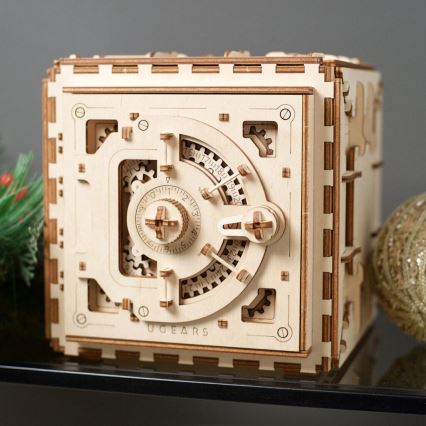 Ugears - 3D drevenené mechanické puzzle Trezor