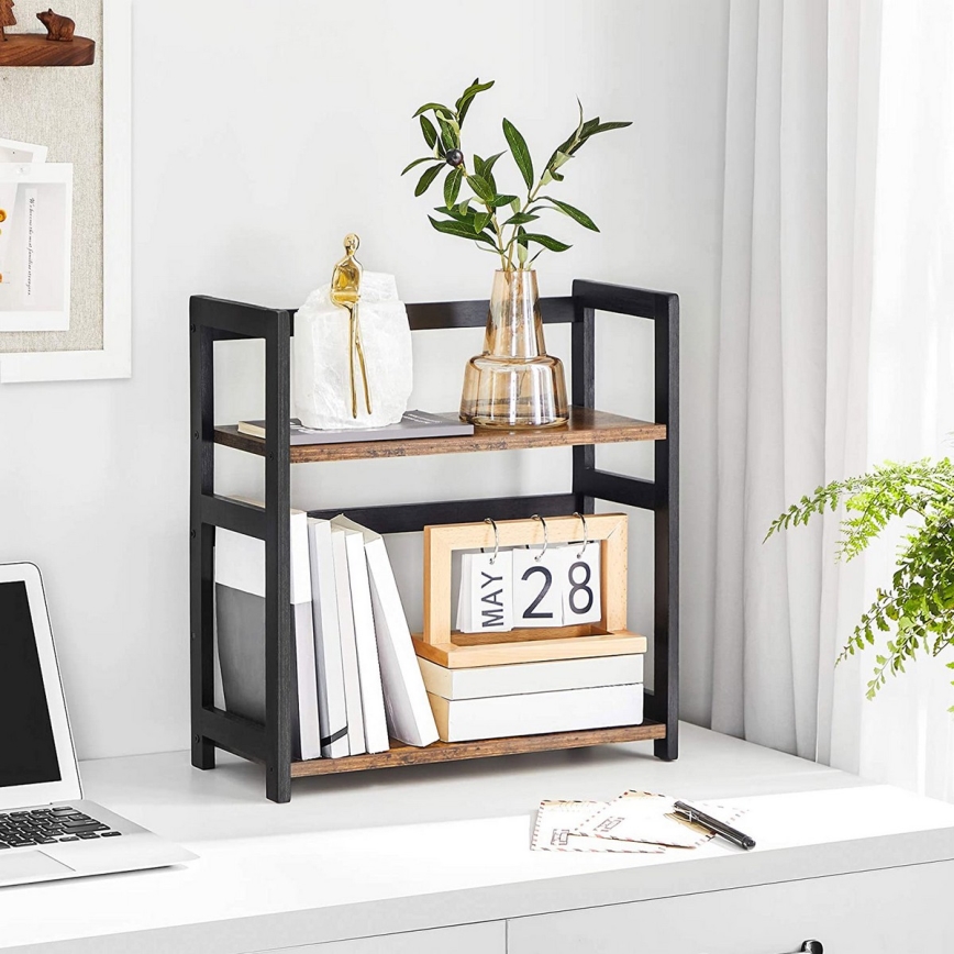 Úložná polica MARGE hnedá/čierna