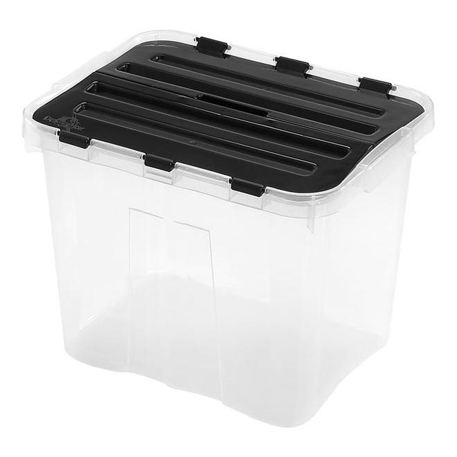 Úložný box DRAGON 24 l čierna/priehľadná
