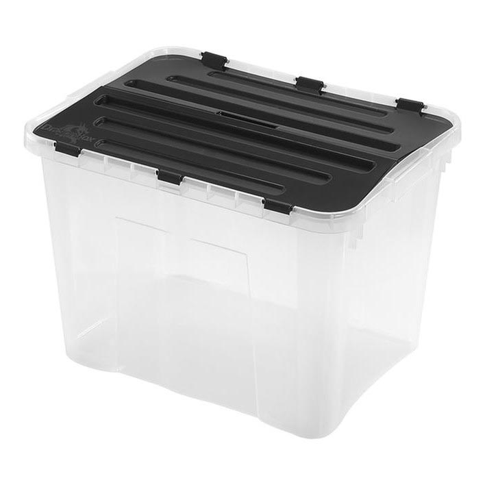 Úložný box DRAGON 42 l čierna/priehľadná