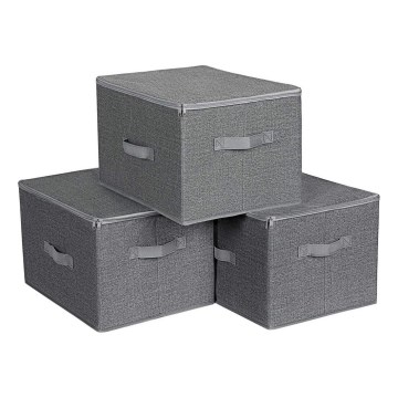 Úložný box so zipsom 3 ks CURAN sivý
