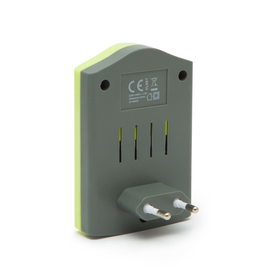Ultrazvukový odpudzovač hlodavcov 1,3W/230V zelená