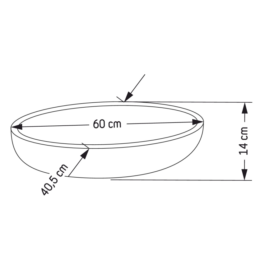Umývadlo na dosku OLSBORG 60x40,5 cm betón/sivá