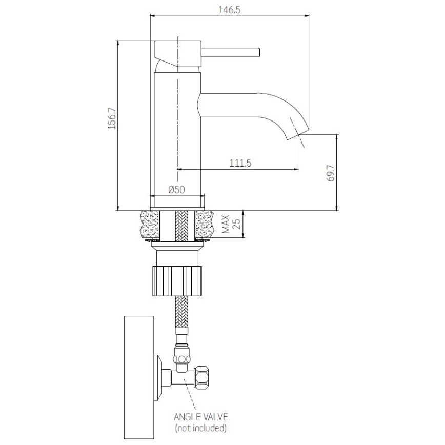 Umývadlová batéria ANHOLT 15,6 cm matná čierna