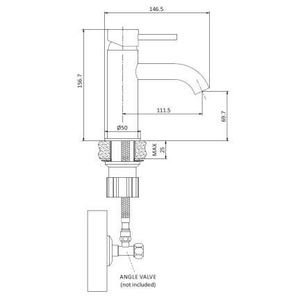 Umývadlová batéria DRAGOR 15,6 cm matná čierna