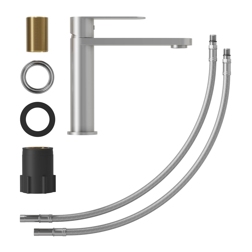 Umývadlová batéria TARNBY 17,3 cm, kartáčovaná nerezová oceľ