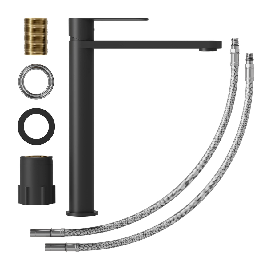 Umývadlová batéria TARNBY 27,3 cm matná čierna