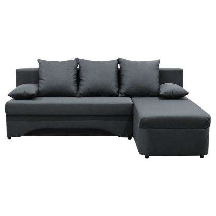 Univerzálna rozkladacia rohová sedacia súprava s úložným priestorom do tvaru L ALMEIDA antracit