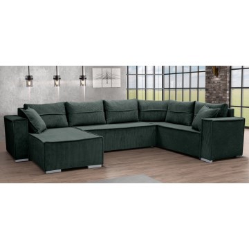 Univerzálna rohová rozkladacia sedacia súprava do U LONDON zelená