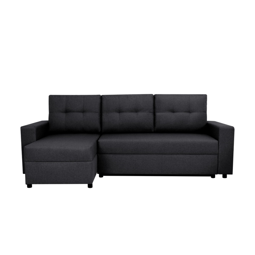 Univerzálna rohová sedacia súprava s funkciou spania a úložným priestorom SEVILLA antracit