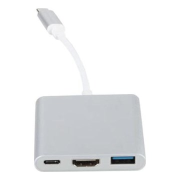 USB-C hub 3 v 1 s podporou Power Delivery 100 W a výstupom HDMI 4K