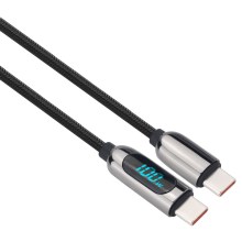 USB-C kábel s displejom 100W 1m
