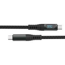 USB-C kábel s LED displejom 100W 1m