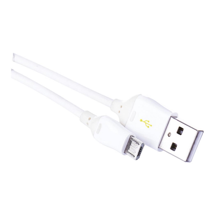 USB kábel USB 2.0 A konektor/USB B micro konektor biela