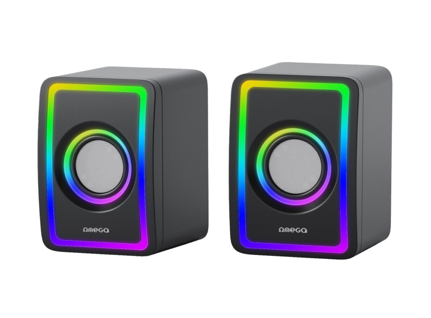 USB Reproduktory s RGB podsvietením 2x3W/5V čierna