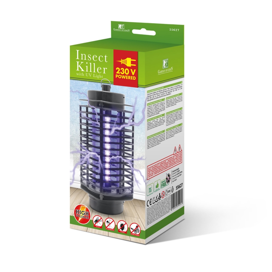 UV elektrický lapač hmyzu 1,2W/230V čierny