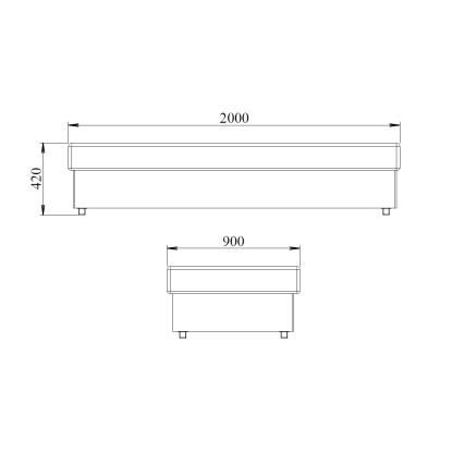 Válenda s pružinovou matracou a úložným priestorom NOE 90x200 šedá/čierna