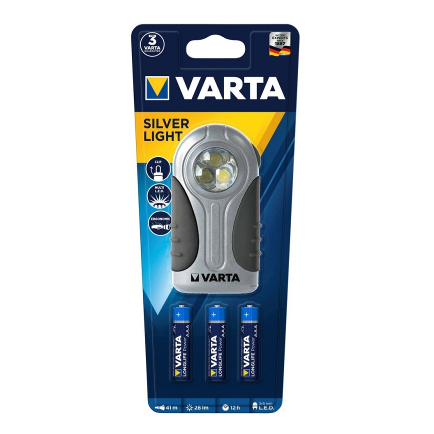 Varta 16647101421 - LED Ručná baterka SILVER LIGHT LED/3xAAA