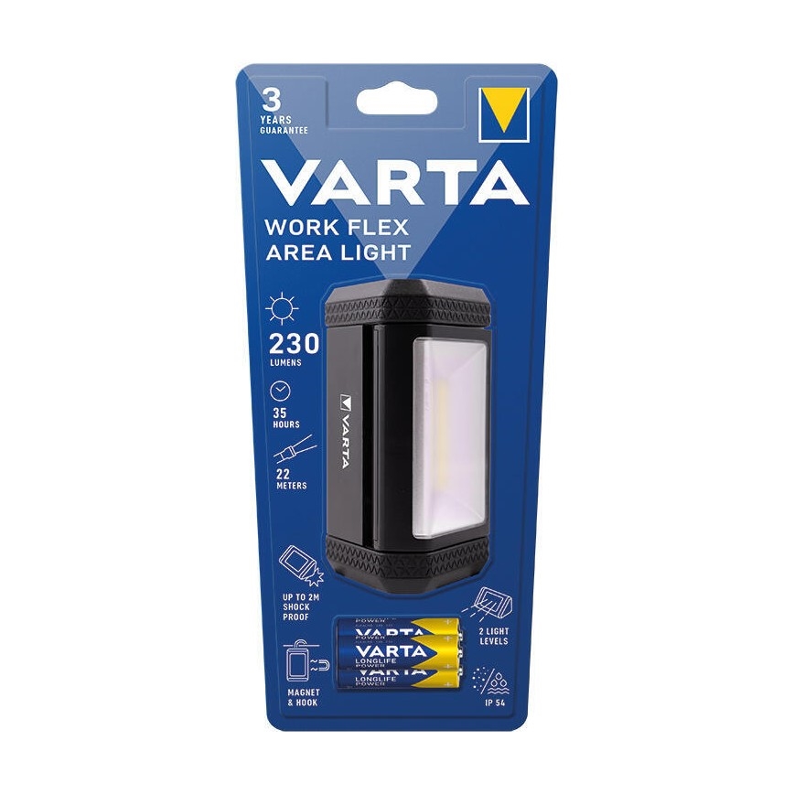Varta 17648101421 - LED Prenosná svietidlo WORK FLEX AREA LIGHT LED/3xAA IP54