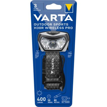 Varta 18650101401 - LED Stmievateľná nabíjacia čelovka s bezdrôtovým nabíjaním OUTDOOR SPORTS LED/5V 1800 mAh IPX7