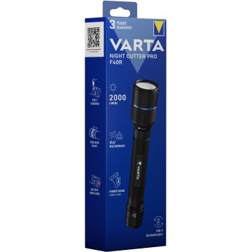 Varta 18922101111 - LED nabíjacia baterka s powerbankou NIGHT CUTTER PRO F40R LED/USB IP67