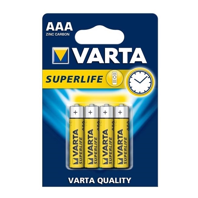 Varta 2003 - 4 ks Zinkouhlíková batéria SUPERLIFE AAA 1,5V