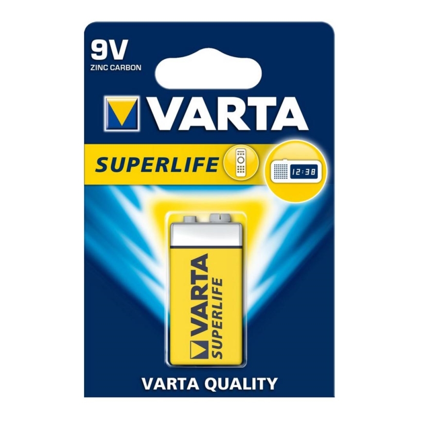 Varta 2022 - 1 ks Zinkouhlíková bateria SUPERLIFE 9V