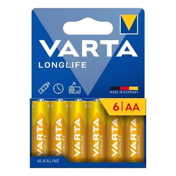 Varta 4106101736 - 6 ks Alkalické batérie LONGLIFE AA 1,5V