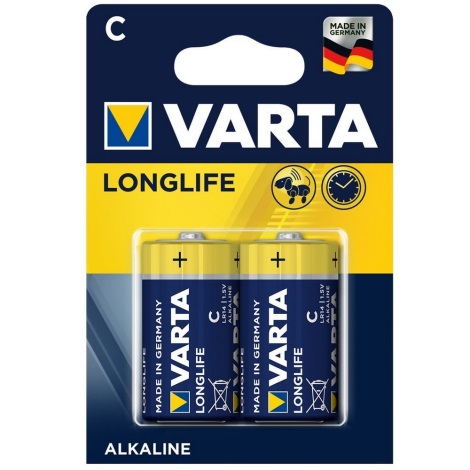 Varta 4114 - 2 ks Alkalické batérie LONGLIFE EXTRA C 1,5V