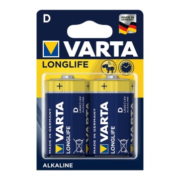 Varta 4120 - 2 ks Alkalické batérie LONGLIFE EXTRA D 1,5V