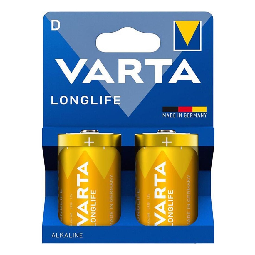 Varta 4120101422 - 2 ks Alkalické batérie LONGLIFE D 1,5V