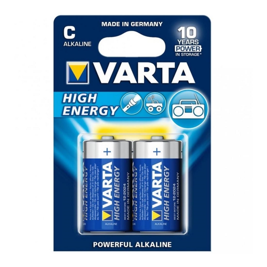 Varta 4914 - 2 ks Alkalické baterie HIGH ENERGY C 1,5V