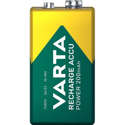 Varta 56722101401 - 1 ks Dobíjateľný akumulátor ACCU Ni-MH/200mAh/9V