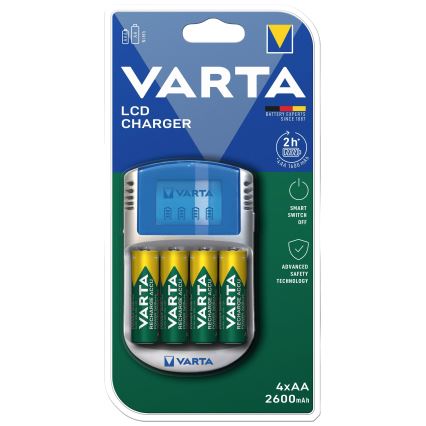 Varta 57070201451 - LCD Nabíjačka batérií 4xAA/AAA 2600mAh 5V