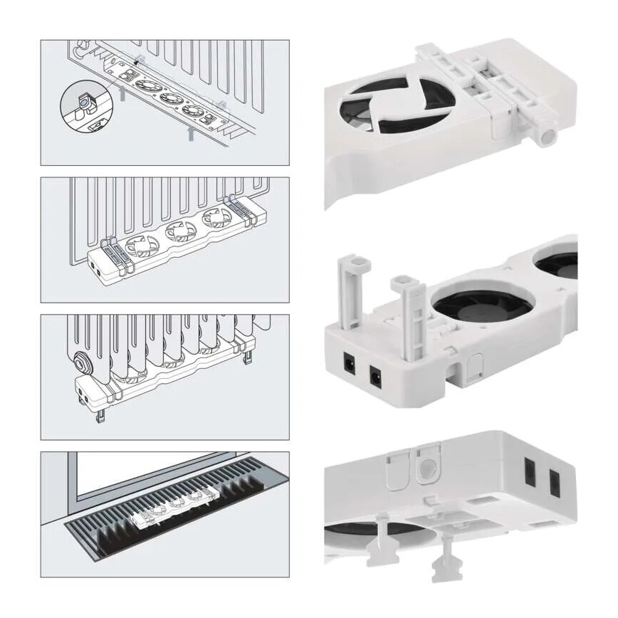 Ventilátor pod kúrenie 5/230V biela