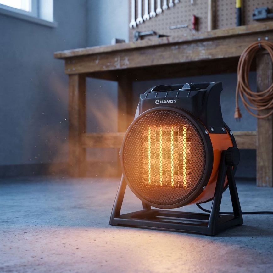 Ventilátor s keramickým vykurovacím telesom 1000/2000W/230V oranžová/čierna