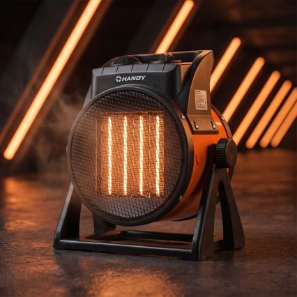 Ventilátor s keramickým vykurovacím telesom 1000/2000W/230V oranžová/čierna