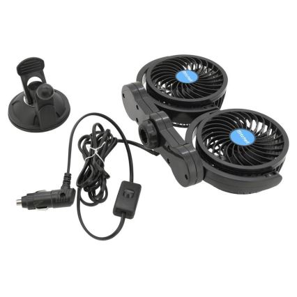Ventilátor s prísavkou do auta 7W/12V čierna