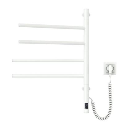 Vertaduro - Elektrický otočný sušák na uteráky s termostatom ARA 60W/230V 65x49 cm IP44 biela