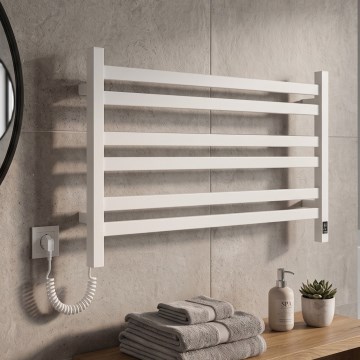 Vertaduro - Elektrický sušák na uteráky s termostatom AVA 181W/230V 50x90 cm IP44 biela ľavá