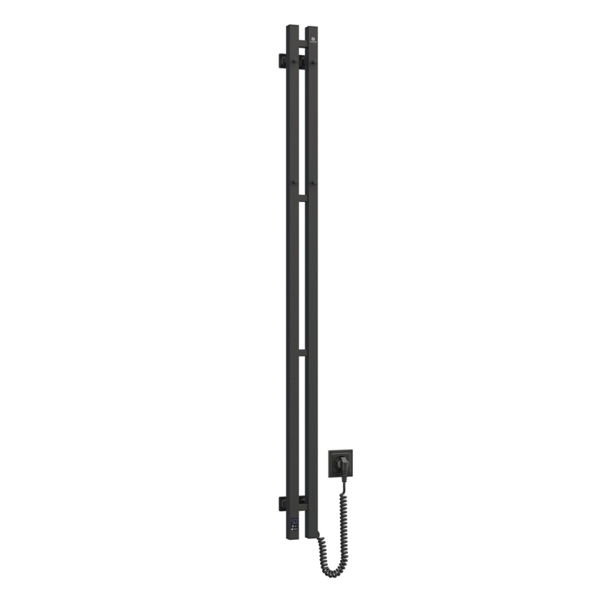 Vertaduro - Elektrický sušiak na uteráky s termostatom VEO 106W/230V 150x9 cm IP44 čierny pravý