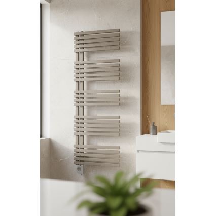 Vertaduro - Kúpeľňový radiátor s termostatom MICHELLE 600W 129x50 cm taupe