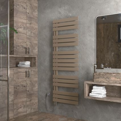 Vertaduro - Kúpeľňový radiátor s termostatom ZIVA 800W 177x50 cm taupe