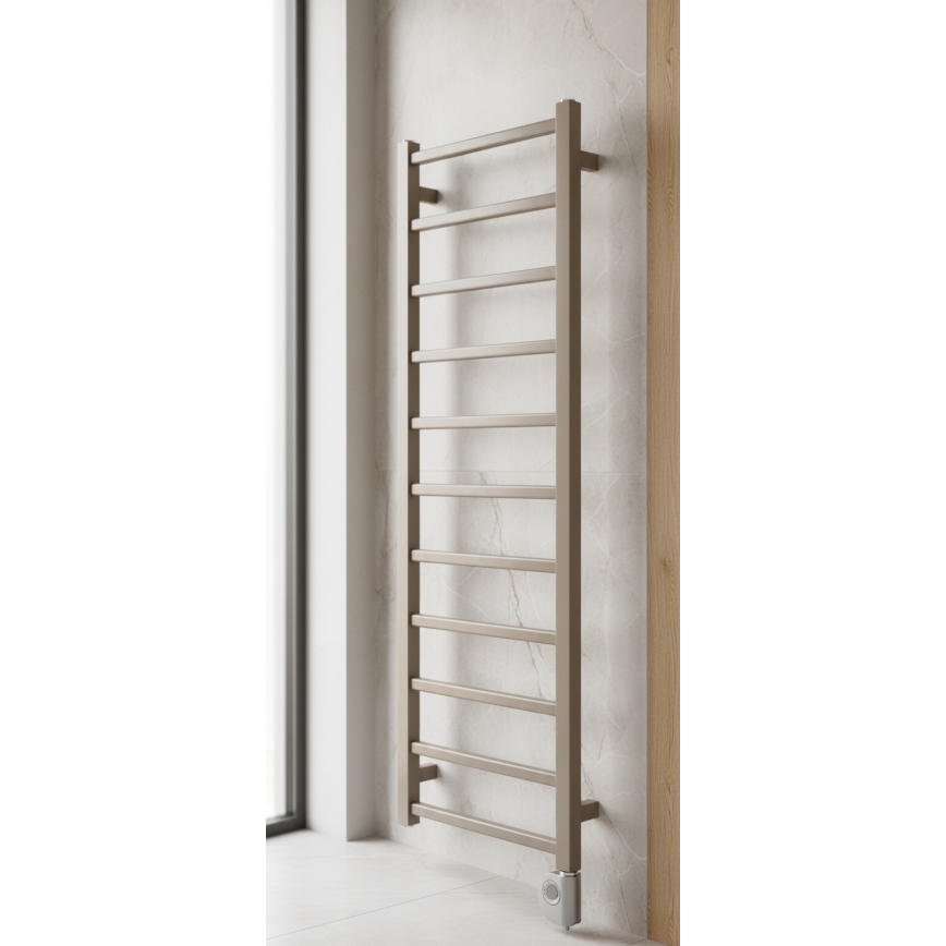 Vertaduro - Kúpeľňový radiátor s termostatom ZOE 400W 114x40 cm taupe