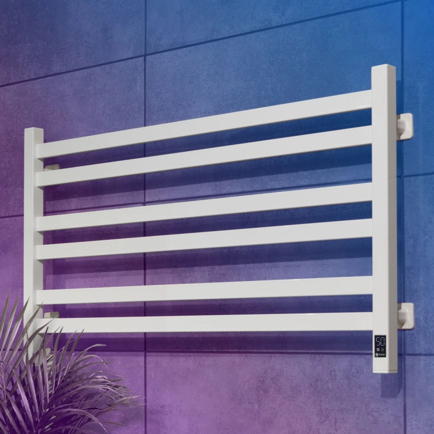 Vertaduro - Elektrický sušák na uteráky s termostatom AVA 181W/230V 50x90 cm IP44 biela ľavá