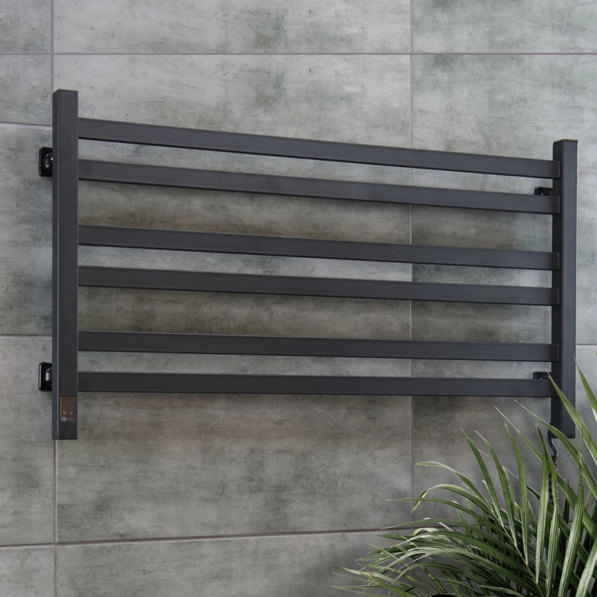 Vertaduro - Elektrický sušiak na uteráky s termostatom AVA 181W/230V 50x90 cm IP44 čierny pravý